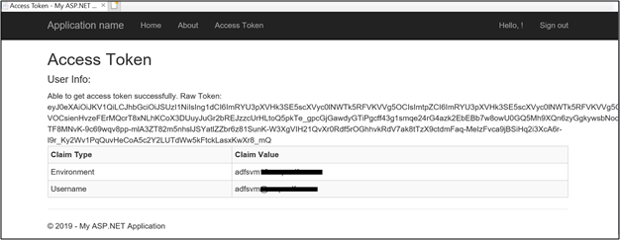 Screenshot of the Access Token page showing the access token info.