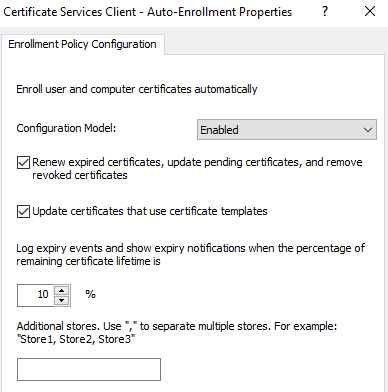 Certificate group policy