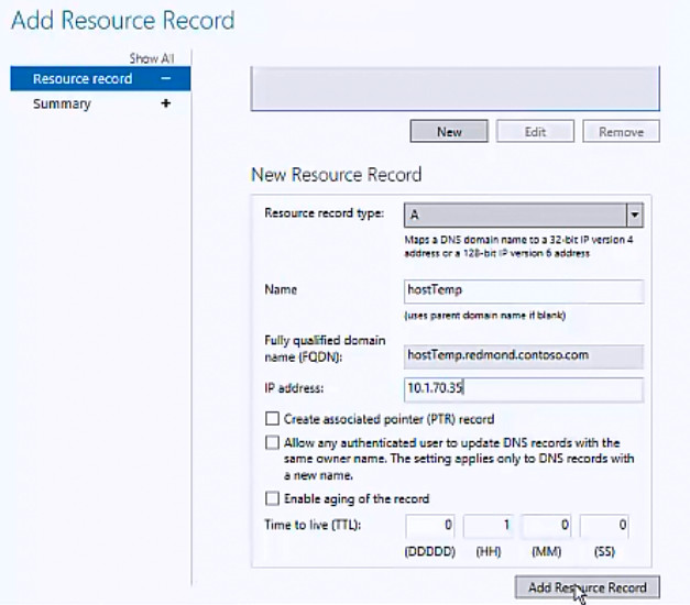 Add a DNS Resource Record | Microsoft Learn