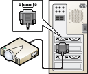 Image of a projector connected to computer