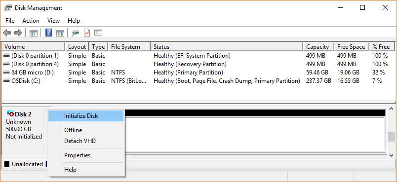 Initialize disks | Microsoft