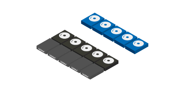 Animation showing adding drives to a sytem