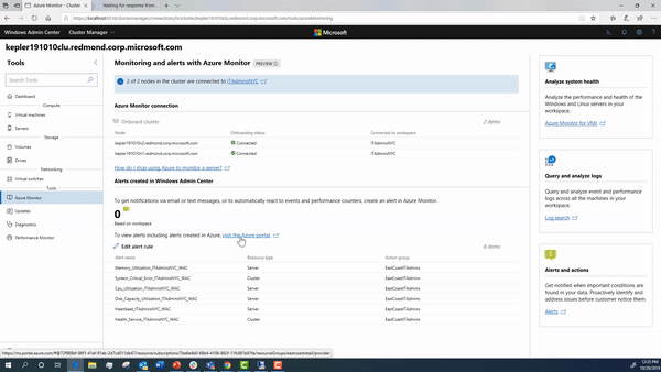 A short video that shows the user accessing the alerts in the log analytics workspace in Azure.