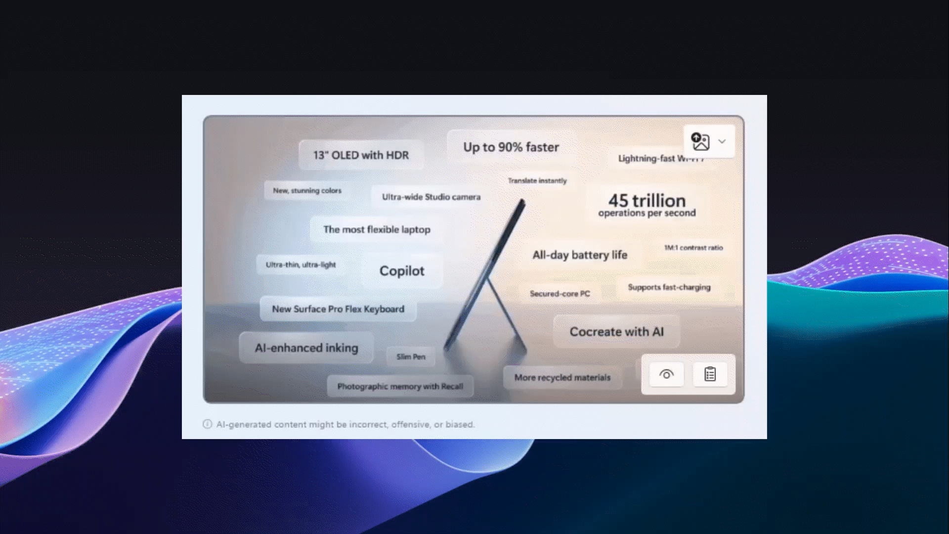 An animated gif showing words in a screenshot being recognized with text overlays that can be copied to a file or clipboard using the text recognition feature.