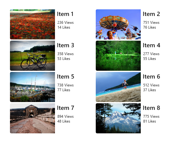 Screenshot of a content library of photos displayed as a grid view.