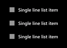 single line list item