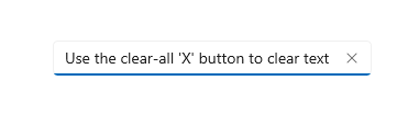 A text box with a clear all button