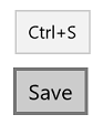 Screenshot of a Save button with a tool tip above it that indicates support for the Ctrl+S accelerator.