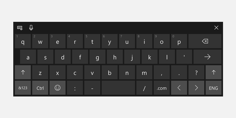 Windows touch keyboard for URLs