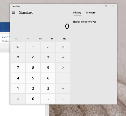 Calculator with Acrylic Responding to Transparency Settings