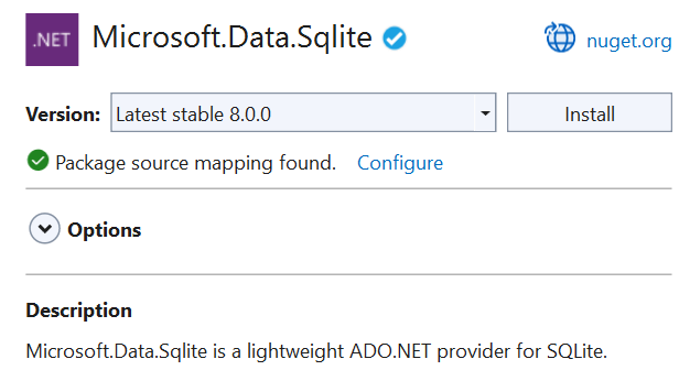 SQLite NuGet package