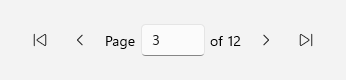 A PagerControl with first page and previous page buttons, the text Page, a number box that contains 3, the text of 12, and next page and last page buttons.