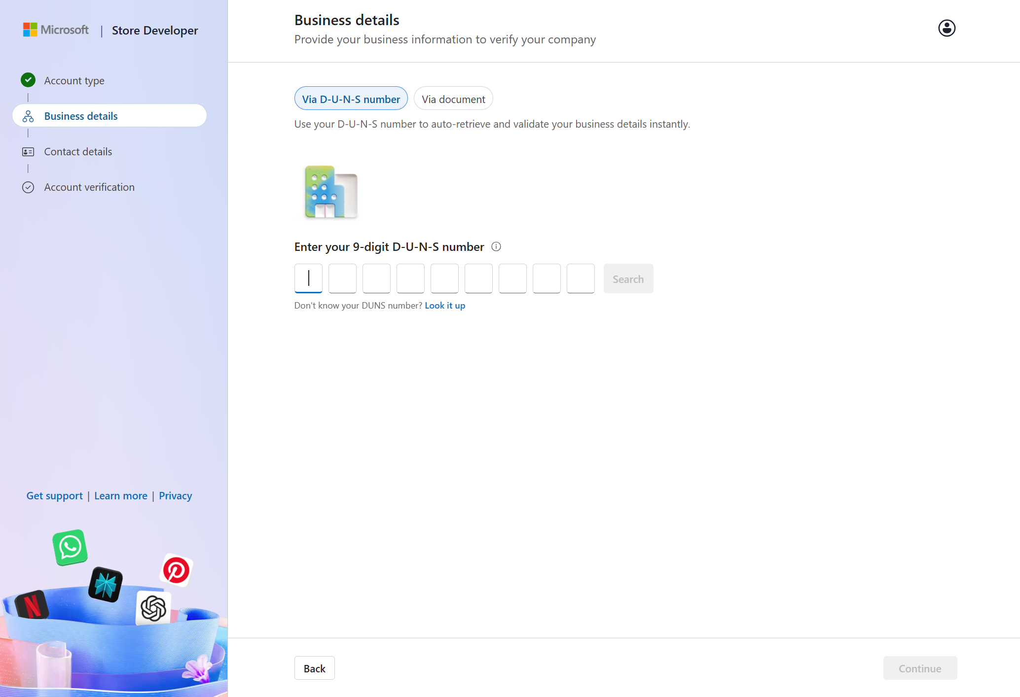 Enter business details