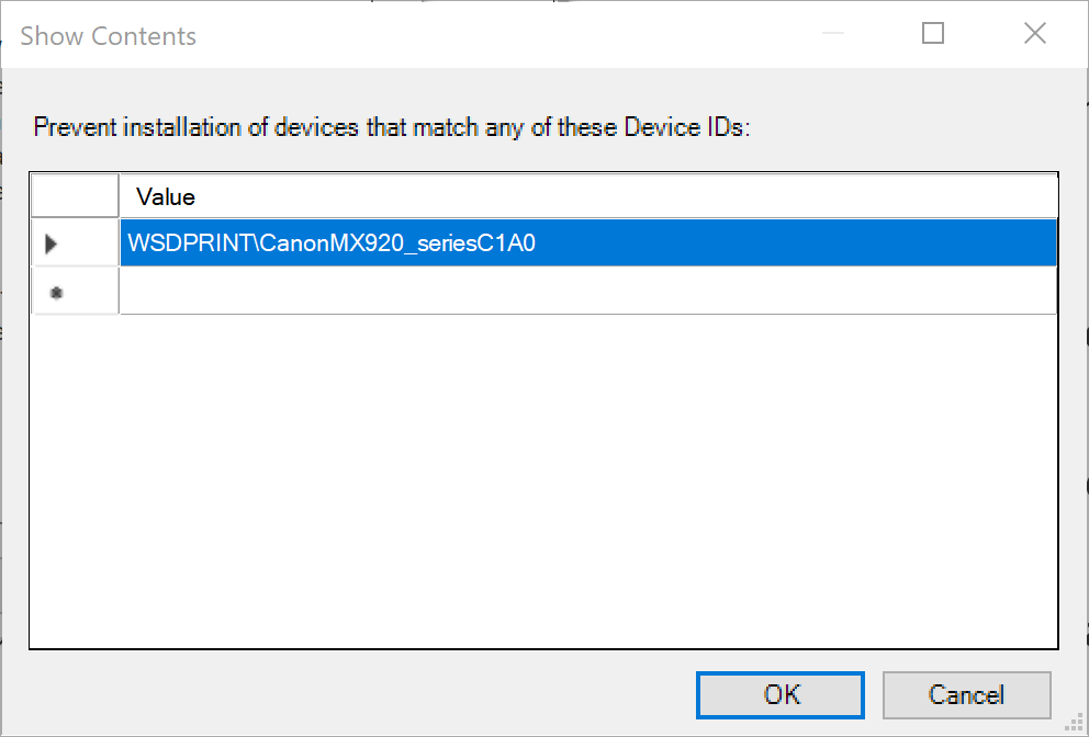 Prevent Device ID list.