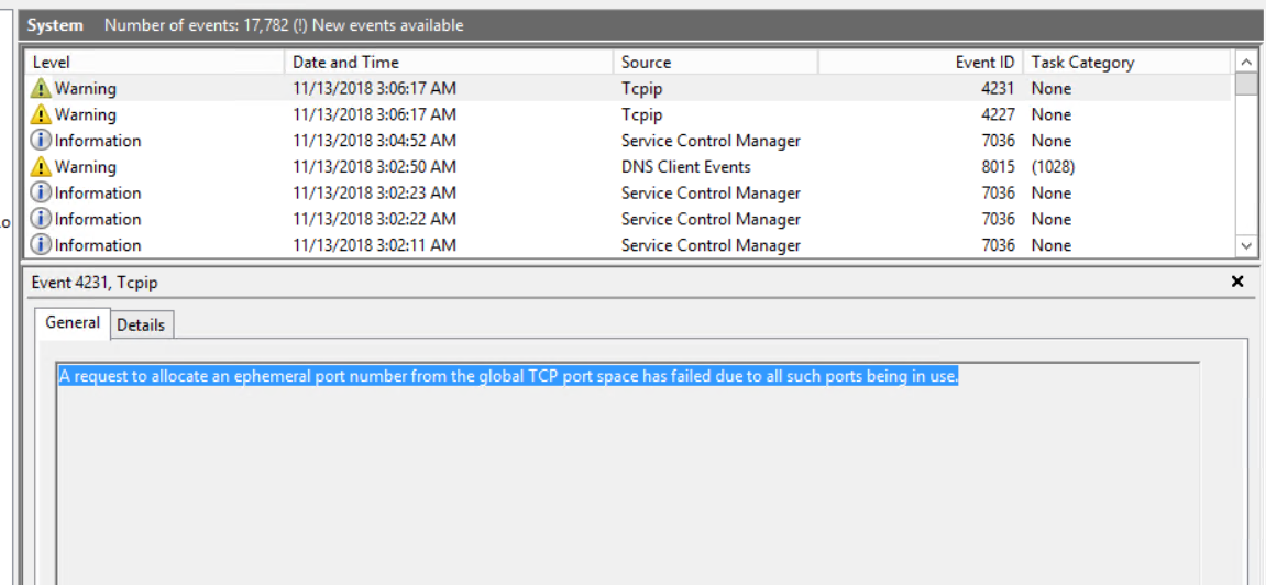 Screenshot of event ID 4231 in Event Viewer.