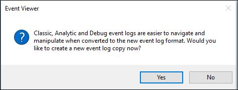 event viewer prompt.