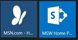 tile for MSN and for a SharePoint site.