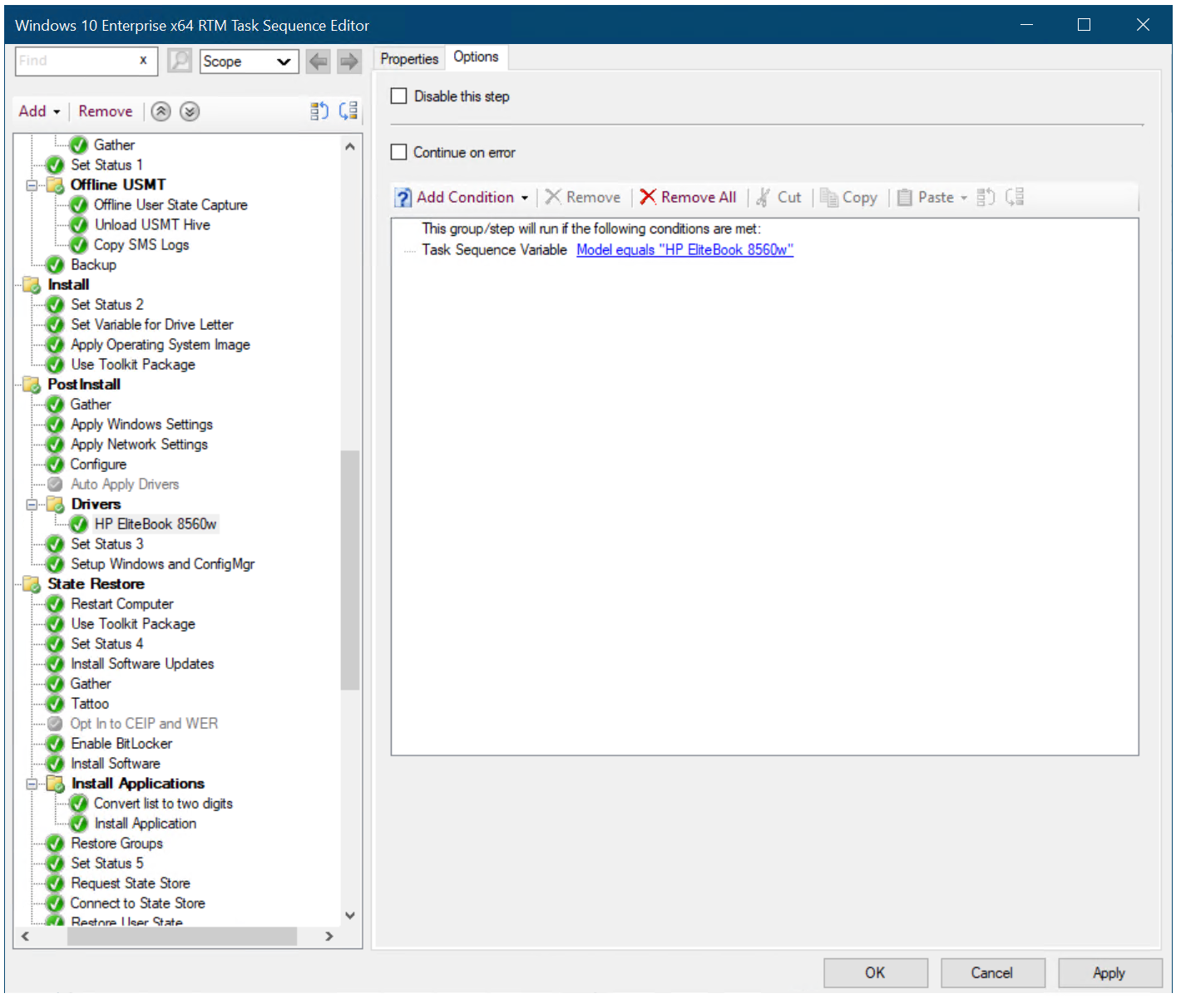 Create a task sequence with Configuration Manager (Windows 10