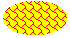 Illustration of an ellipse filled with a diagonal shingle pattern over a background color 