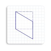Illustration of a rectangle that is skewed along the y-axis for 30 degrees