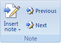 screen shot of insert note, no delete note