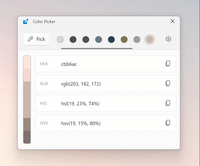 ColorPicker Editor window.