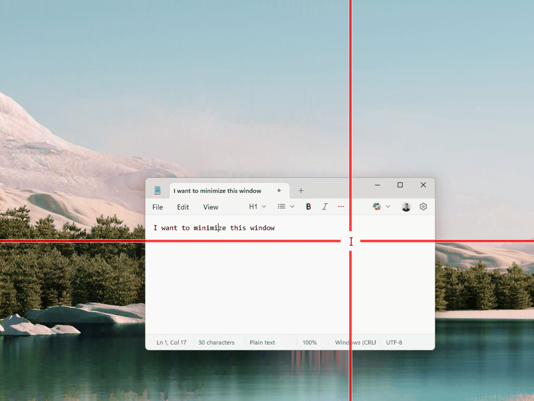 An animated gif of the PowerToys gliding cursor feature of its Mouse Utilities.