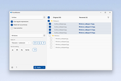 PowerRename screenshot.