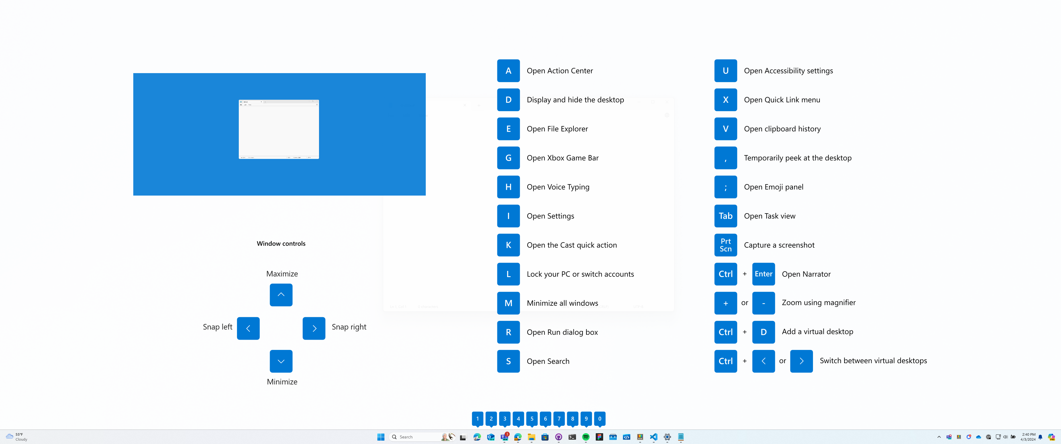 hot keys for windows