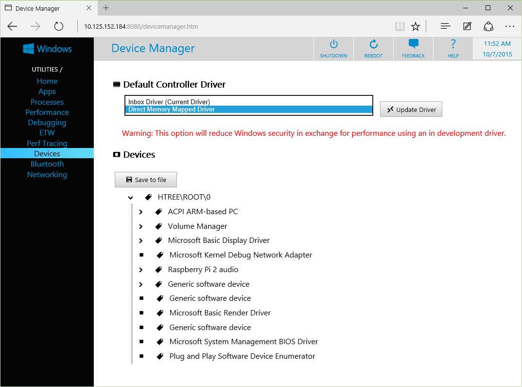 Devices Page