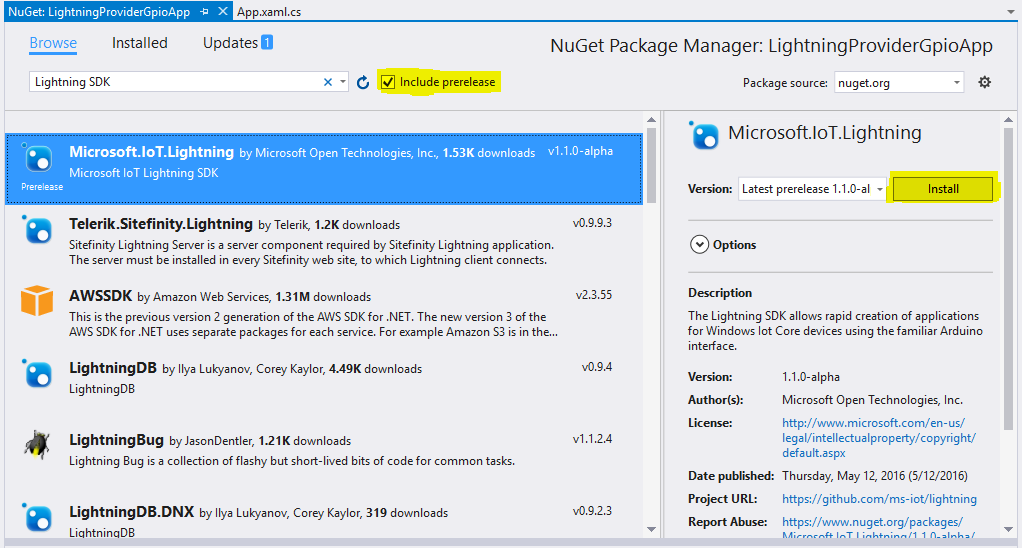 NuGet Package Manager