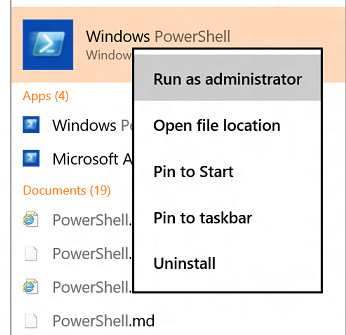 Run PowerShell as administrator