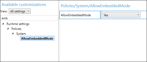 Embedded mode windows 10 что это