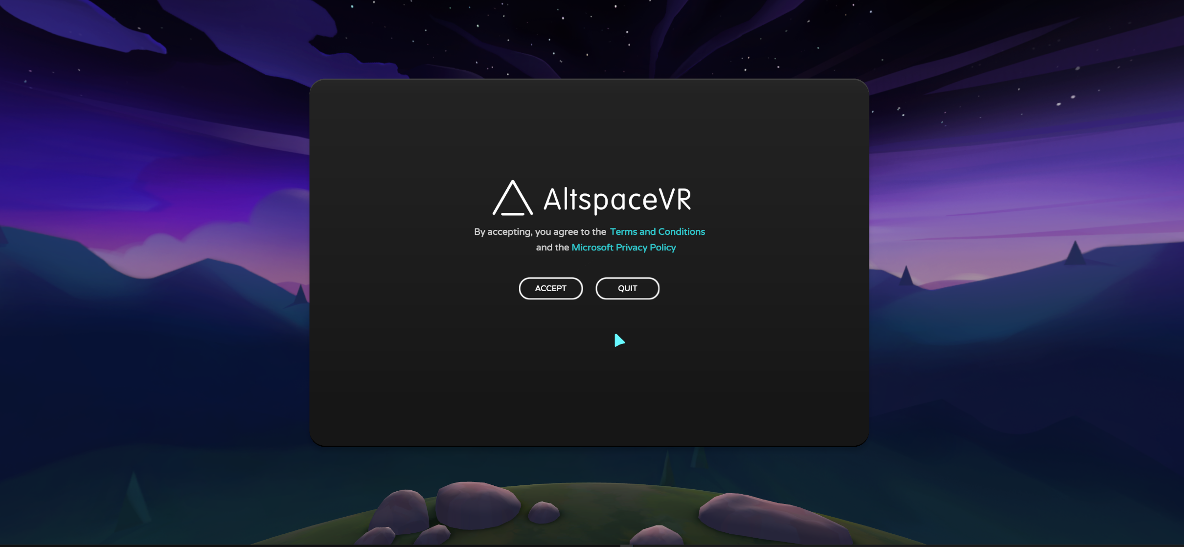 Sign in to the AltspaceVR app