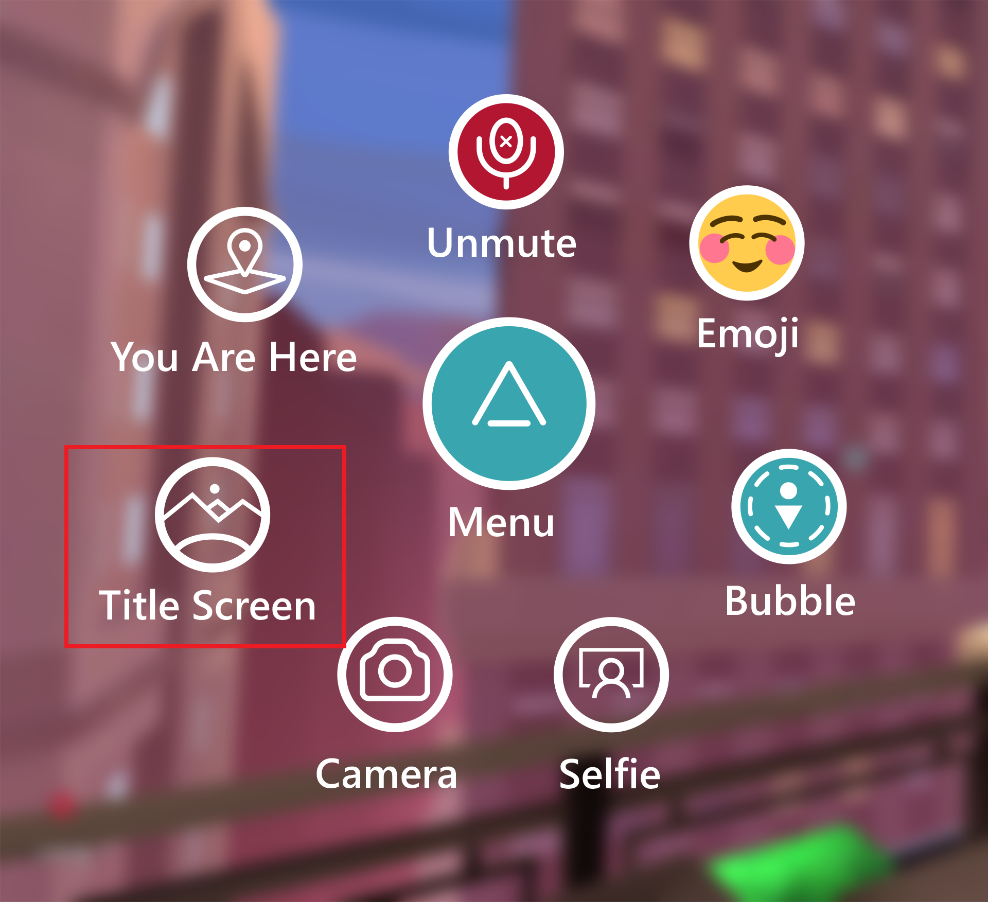 The Title Screen button on your Radial Menu