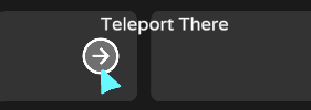 Teleport there button highlighted in the room panel