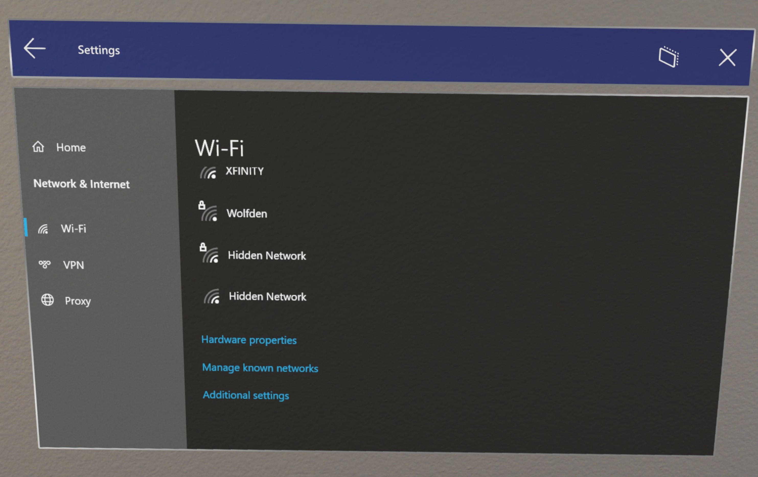 HoloLens 2 settings