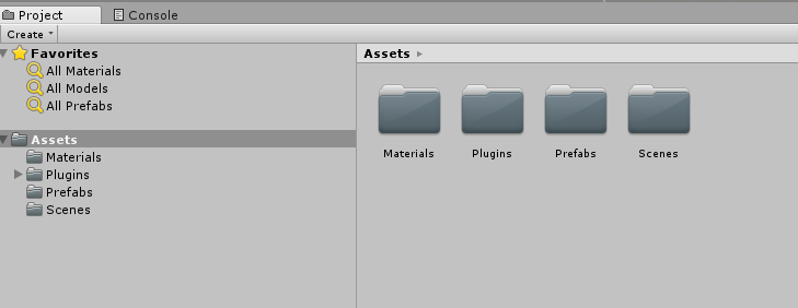 Screenshot that shows the contents of the Assets folder.