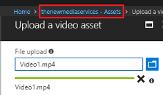 Screenshot of the upload a video asset progress bar.
