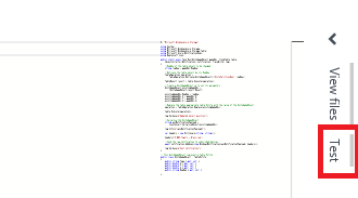 Screenshot of the functions page with 'Test' highlighted on the right side.