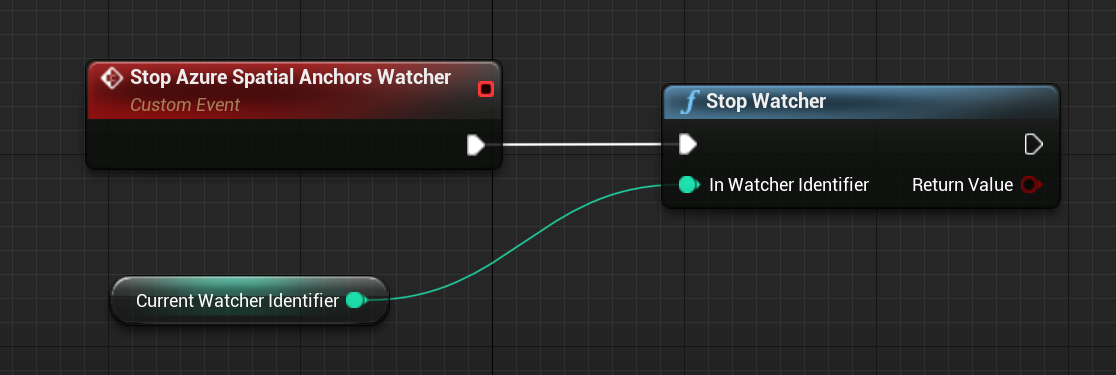 Blueprint of stop watcher function being called