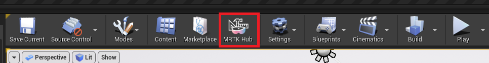 Open the MRTK Hub window