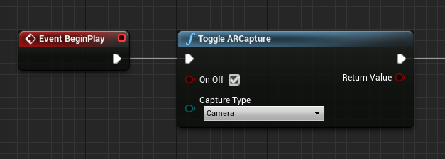 Blueprint of the Toggle ARCapture function with the PV Camera turned on