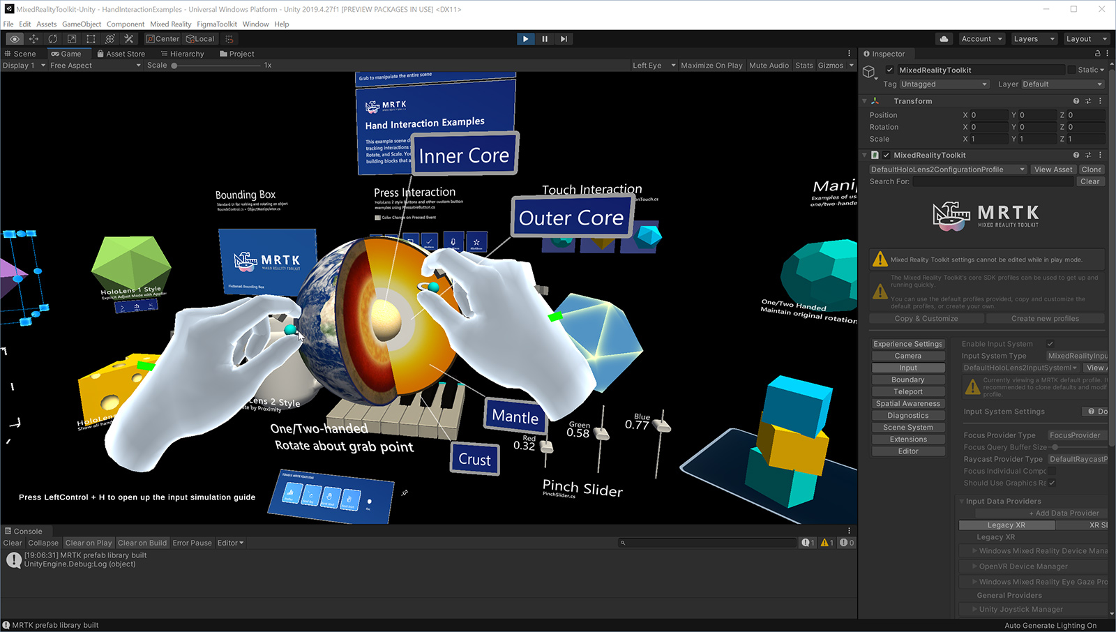 MRTK Input Simulation