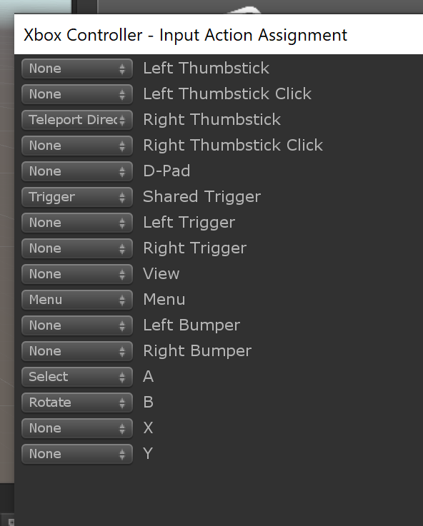 Input Action Assignment