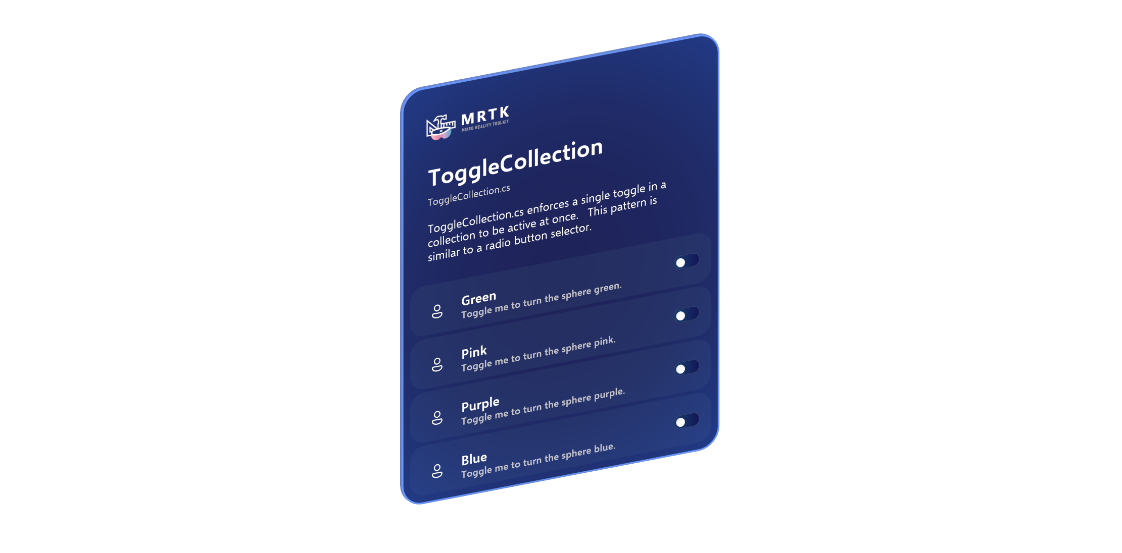 Image of an example ToggleCollection
