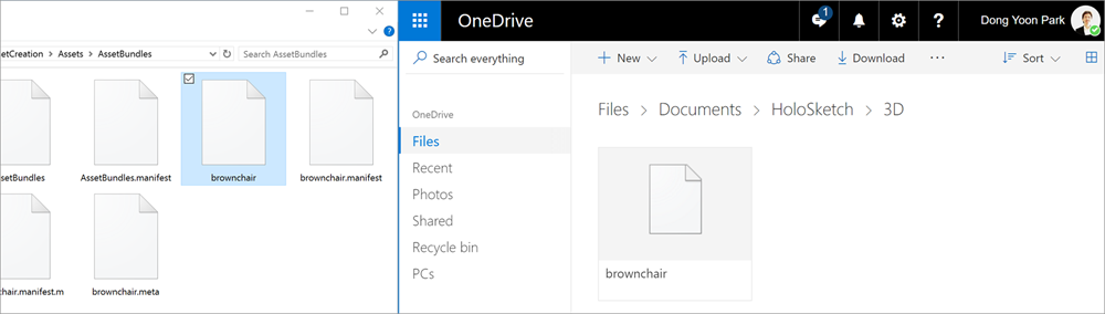 Add files to Files/Documents/HoloSketch/ folder