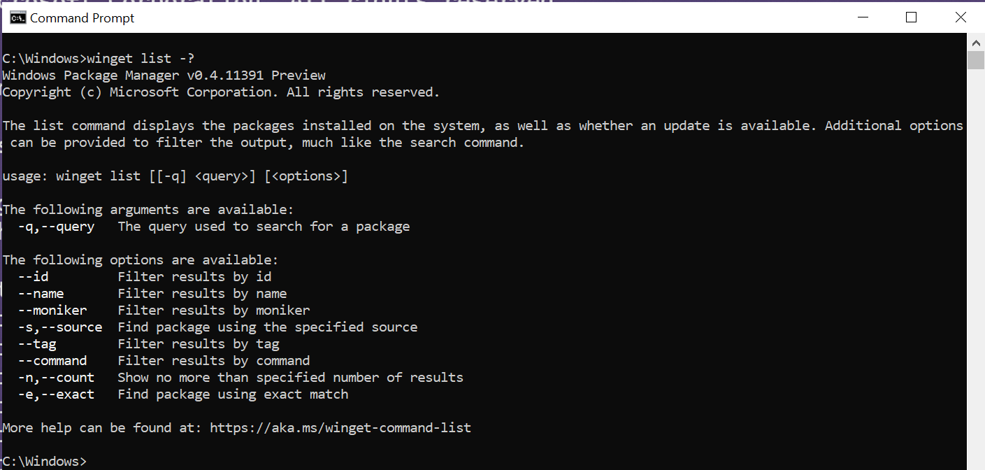 list Command | Microsoft Learn