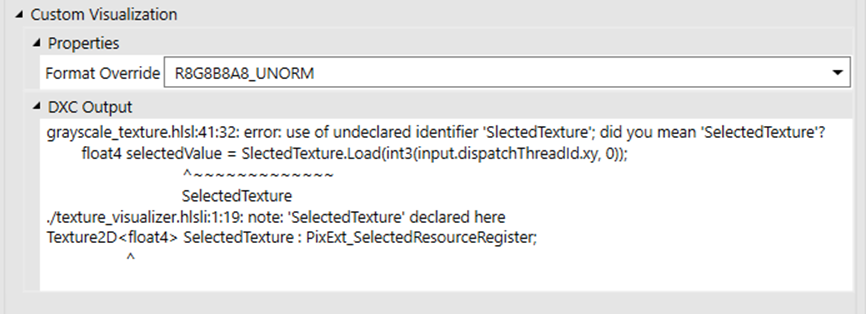 Example of a custom extension compiler error