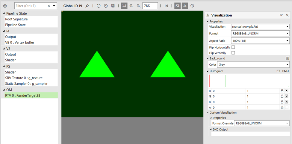 Example output from the texture visualizer above